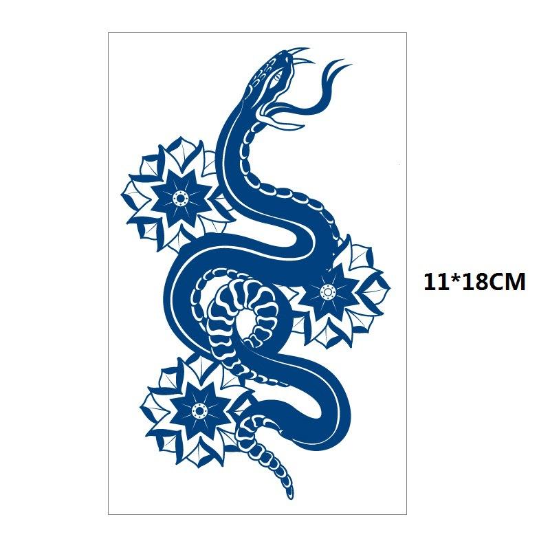 Herbs Gradual Change Jellyfish Planet Feather Snake Big Pattern Geisha Slowly Color Simulation Water Transfer Tattoo Sticker