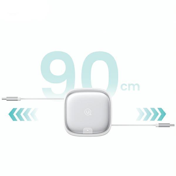 USAMS Kabel rozwijany 3w1 z pudełkiemMicroUSB/USB-C/Lightning 60W fioletowy/purple SJ650USB03 (US-SJ650)