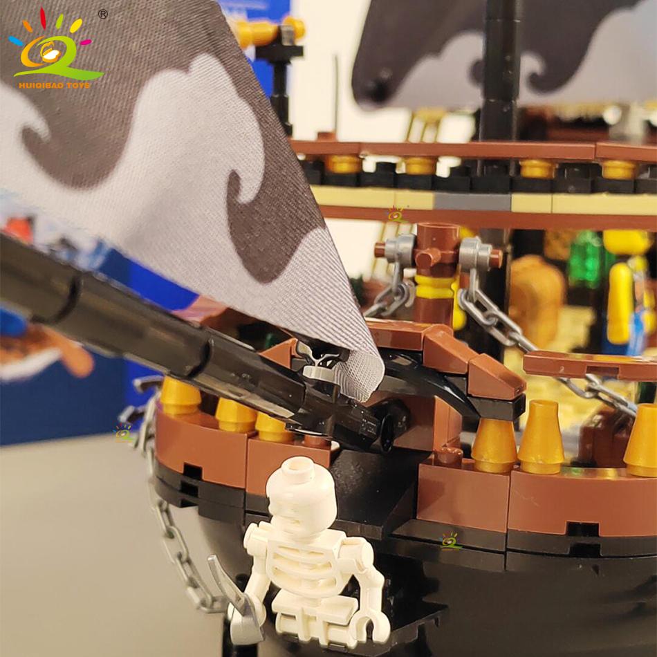 Moc Medieval Pirate Vikinged Ship Ocean Adventure Navigation Boat Building Blocks Education Kid Bricks Toy For Adult