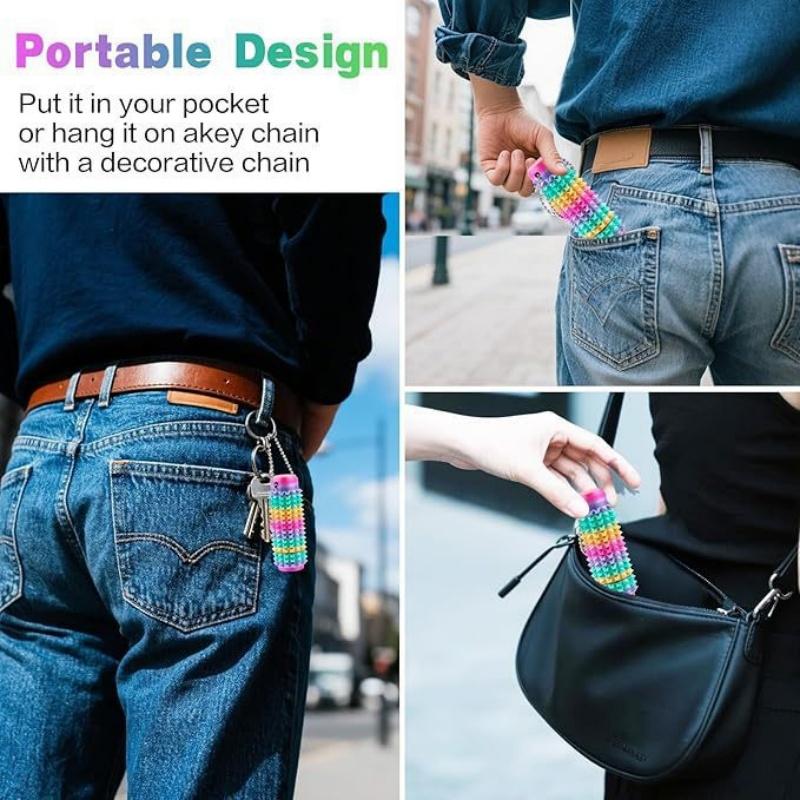 Pain Stim Fidget Toy Spiky Grippie Stim Keychain Portable Fidget Toy for Adults Teens Stress Relief Office Desk Toy Novelty Gift