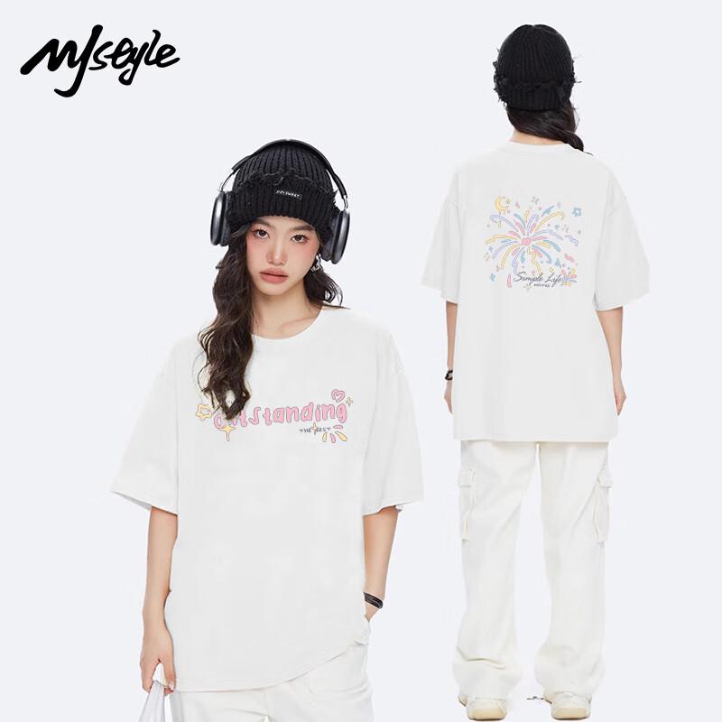 MJ STYLE Women's Cotton Short Sleeve T-Shirt with Print