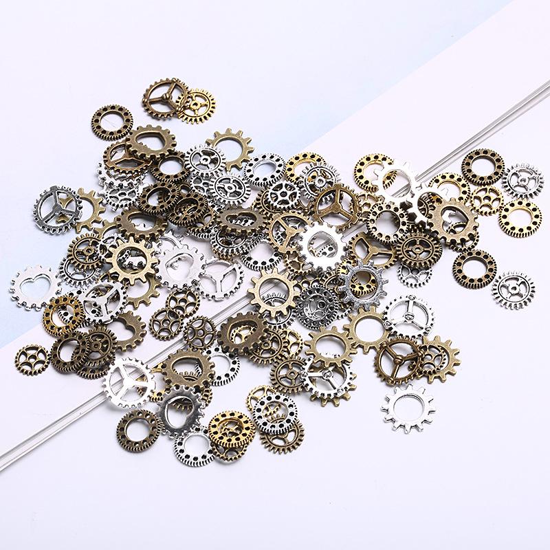 100Pcs Antique Steampunk Mini Wheel Gear Charms Pendant Diy Jewelry Making Craft