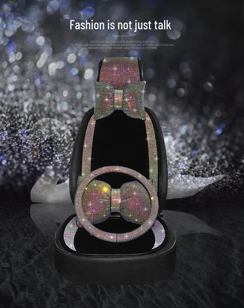 Комплект подушек на сидение автомобиля для женщин Sparkling Diamond - 4 сезона, универсальная посадка, простой дизайн, одна или три части