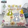 Забавные мультяшные животные пододеяльник с наволочками медведь курица кролик львы 3D принт комплект постельного белья для малышей декор для подростков