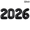 4pcs/set 2026 New Year Balloons Christmas Digital Foil Balloon Home Decor Chinese Spring Festival Baloon Navidad Party Supply