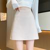 Women's Wool Skirt with Autumn and Winter New Short Hip Skirt with High Waist Slim A-line Short Skirt Commuter Skirt