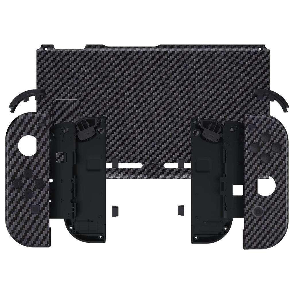 Custom DIY Replacement Case Shell Compatible with eXtremeRate Switch Carbon with Patterned Back Holder Handle Controller Housing and Full Button Set