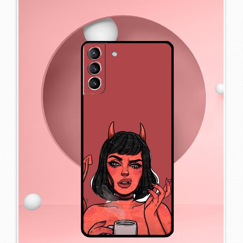 Чехол Devil Woman для Samsung Galaxy S24 S23 Ultra S22 S20 FE S21 FE Note 10 20 S8 S9 S10 Plus
