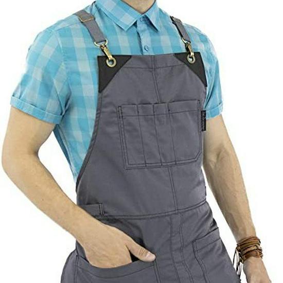 Унисекс рабочий фартук с перекрещенной спиной для деревообработки, электриков, кафе и флористов с логотипом на заказ