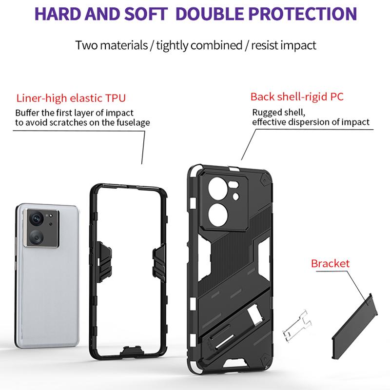 Противоударный чехол для Xiaomi 13T Pro Mi 13 Lite Armor Cover для Redmi Note 12 12S 12C POCO F5 X5 M5S C65 F6 M6 X6 Pro Back Coque