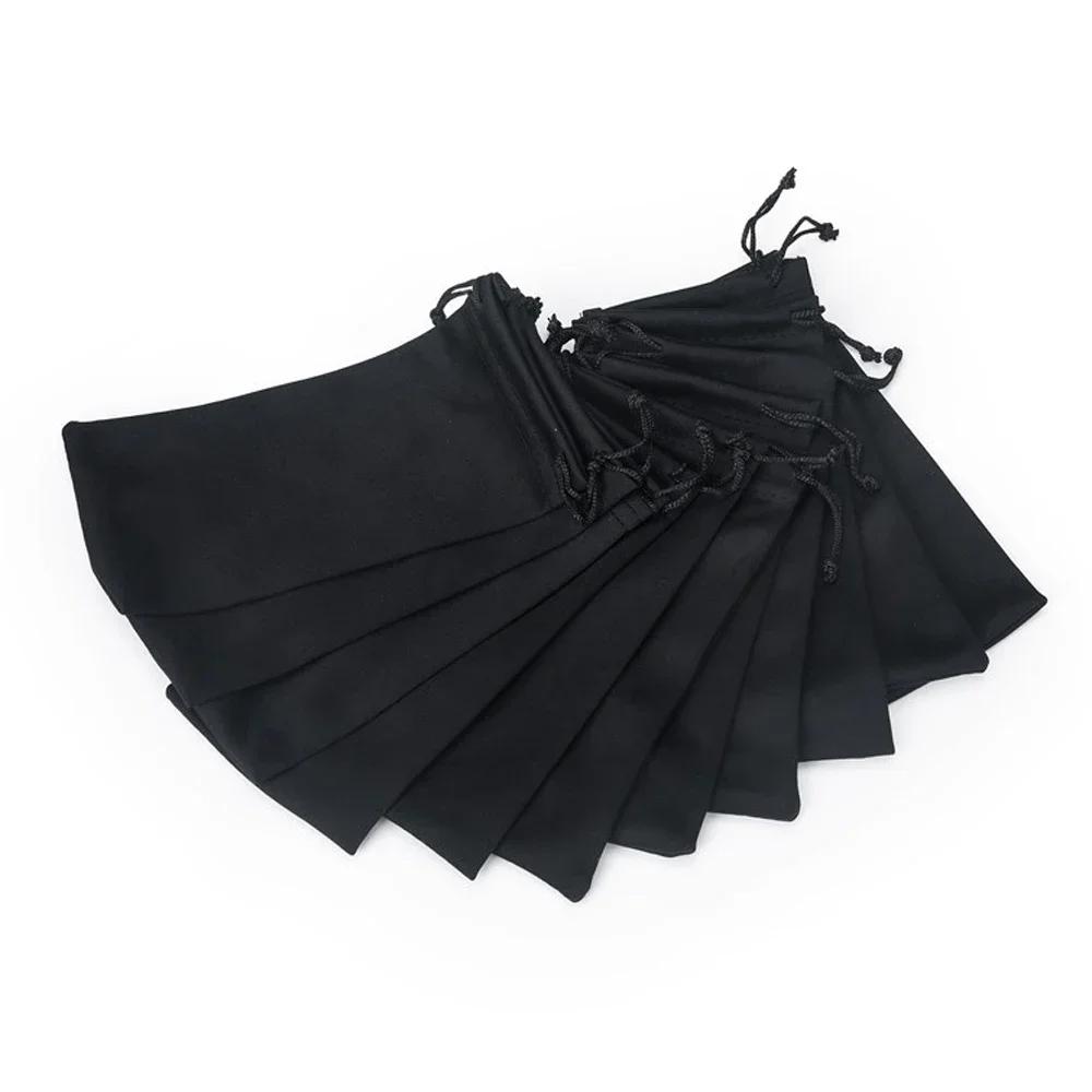 10 Pcs Pouches for Sunglasses Mp3 Soft Cloth Dust Pouch Optical Glasses Carry Bag Double Cord Storage Bag