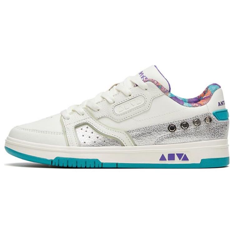 Anta Aoyou нескользящие износостойкие низкие скейт-кеды женские скейт-кеды серебристые 122329231-1