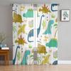 Cute Dinosaur Sheer Curtains For Bedroom Living Room Tulle Curtains For Kitchen Window Voile Curtains
