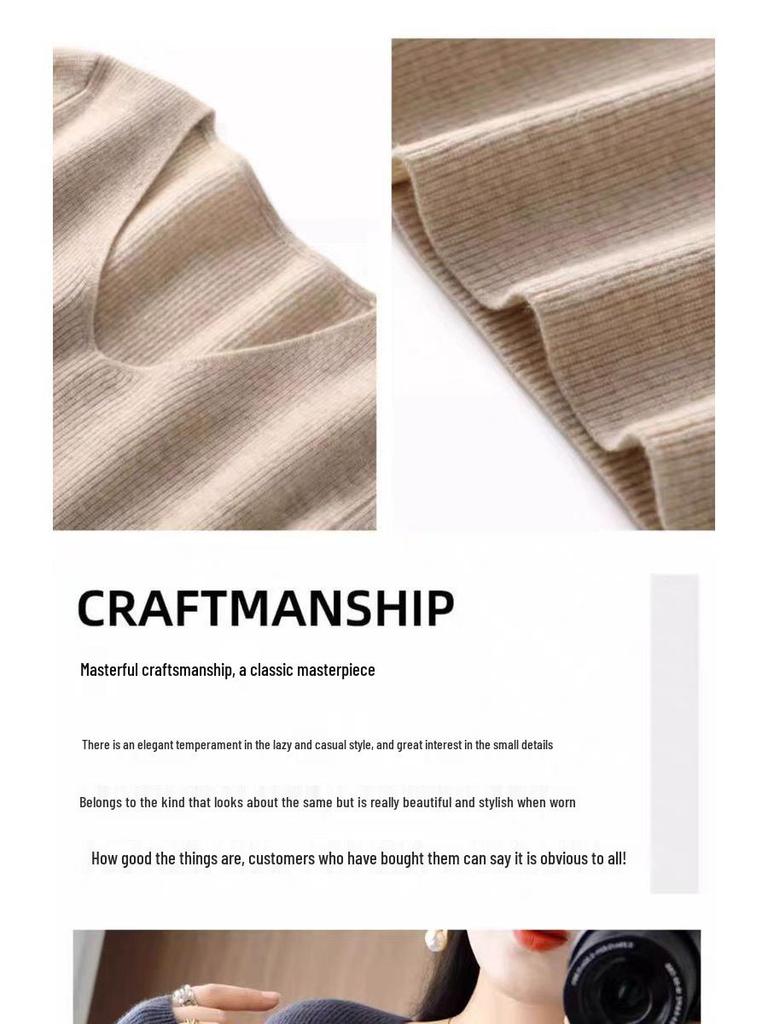 Женское вязаное платье-свитер Hengyuanxiang с V-образным вырезом из кашемира - средней длины, с длинным рукавом