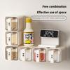 DIY Kitchen Seasoning Storage Box Spice Seasoning Jar with Spoon Wall Mounted Seal Moisture-proof Clear Seasoning Box Sets