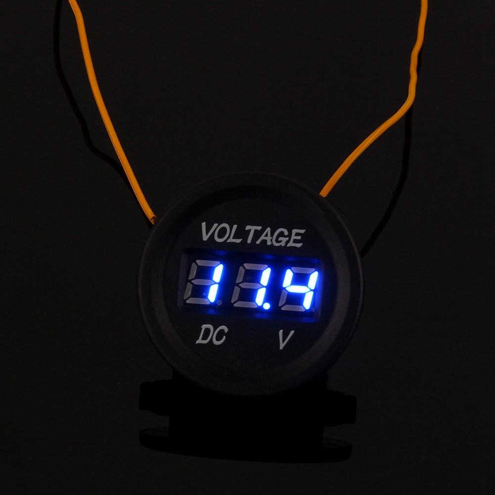 Waterproof Voltmeter Meter with LED Digital Display, 100 Brand New and High Quality, for Most Vehicles 12V-24V, Compact and Ht Resistant,