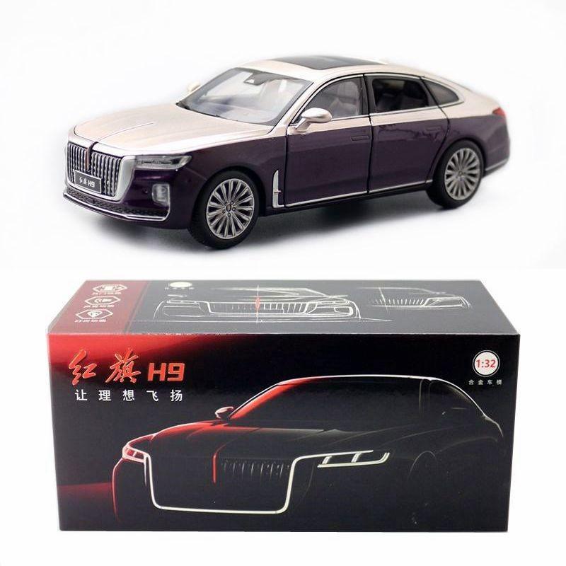 Alloy Qi Hong Car Model With Door Opening And Acousto Optic Design For Gift