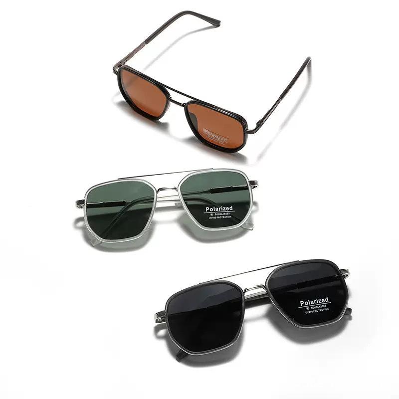 2025 Retro Polarized TR90 Semi-Metal Square Sunglasses for Men & Women