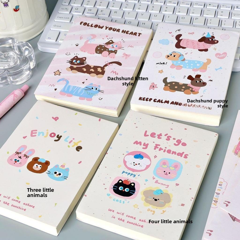 Cute Animal A6 Blank Notebook High Value Thickened Girl Heart Student DIY Flip Hand Ledger Durable