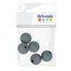 Lot de perles rondes en silicone - 10 mm - Gris - 5 pcs