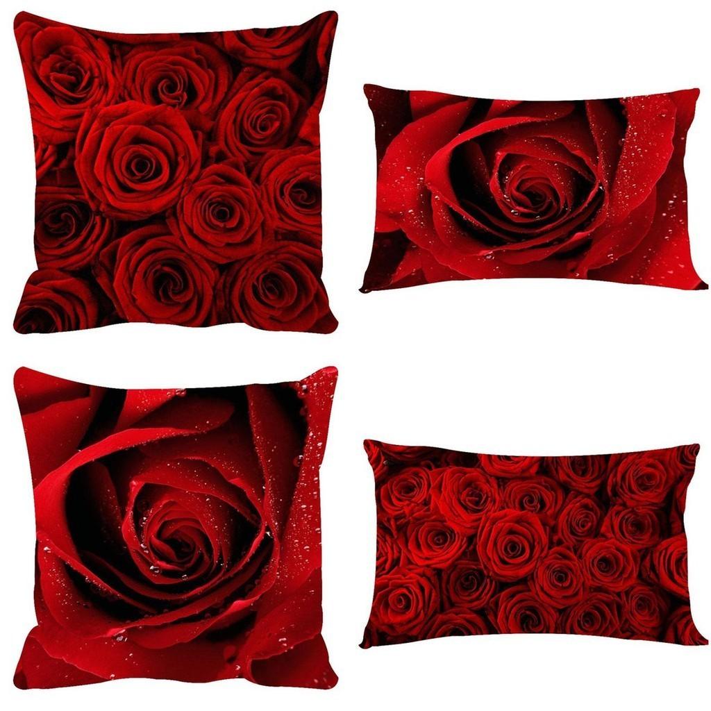 Elegant Romantic Rose Pillowcases In Soft Polyester Perfect For Home Decor And Comfort