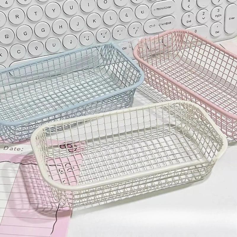 Корзина для хранения из кованого железа miscellaneous stationery finishing storage box desktop decoration photography props storage basket
