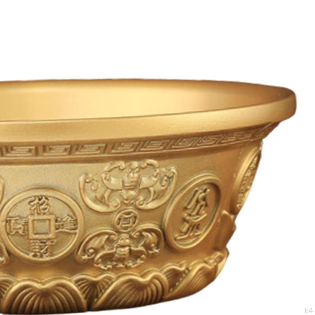 Brass Fortune Bowl Chinese Cornucopia Ornament Desktop Adornment Exquisite Good Luck