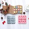 2 Pcs Christmas Silicone Baking Mold Christmas Tree Holiday for Chocolate Jello Snowman Gingerbread Snowflakes Bells Baking Mold