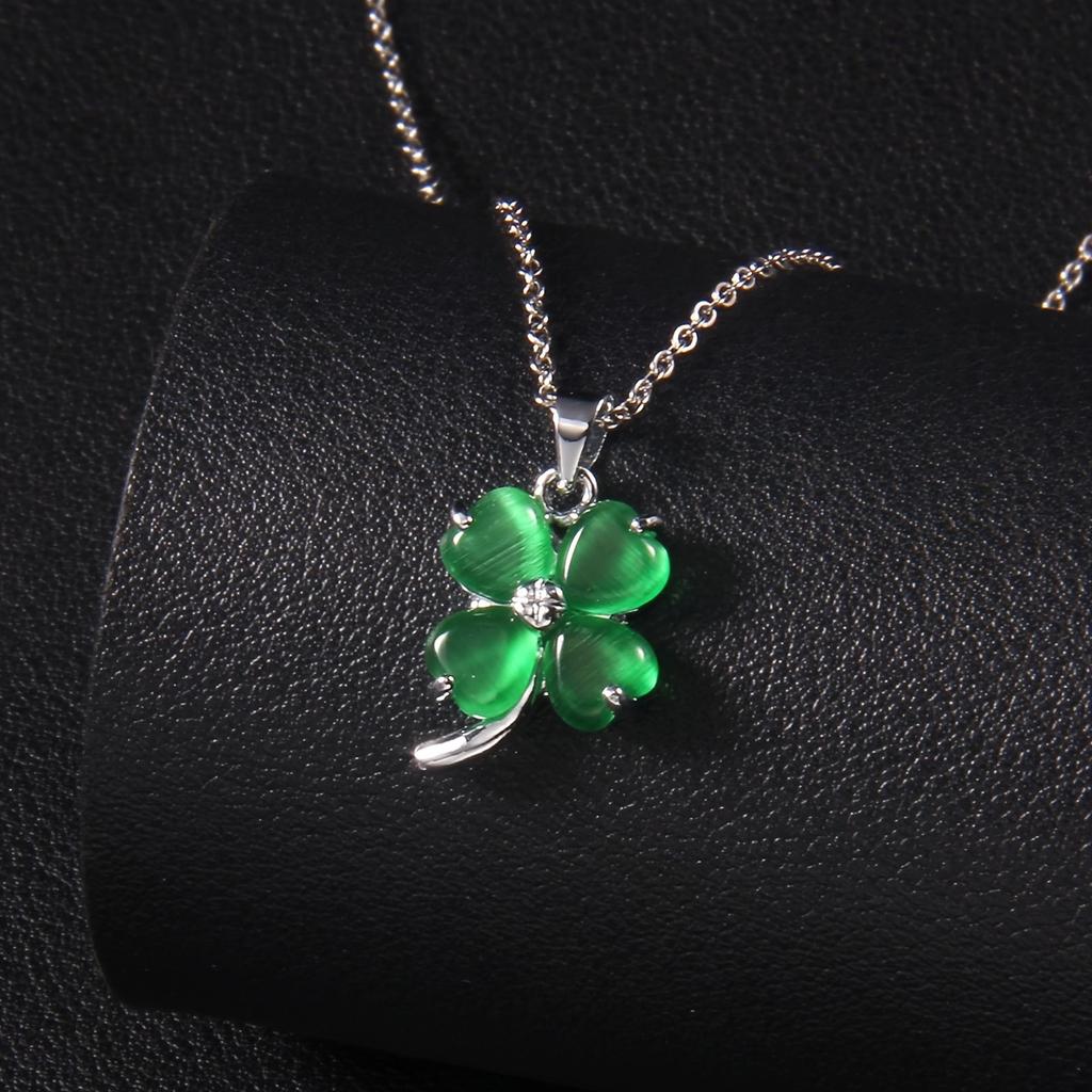 Классическое и модное колье с четырьмя листочками клевера и цепочкой на ключице, лучший подарок для девушки.