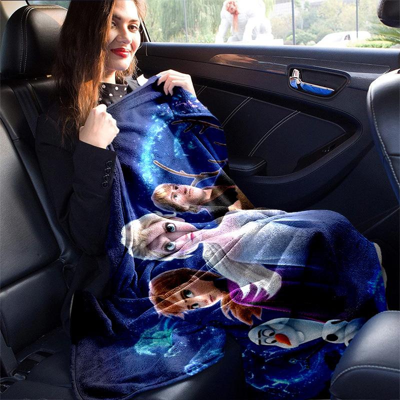 1pc. Disney Frozen Elsa Anna Olaf Ragnnok Outdoor Blanket for Kids Adults Home Office Travel Gift