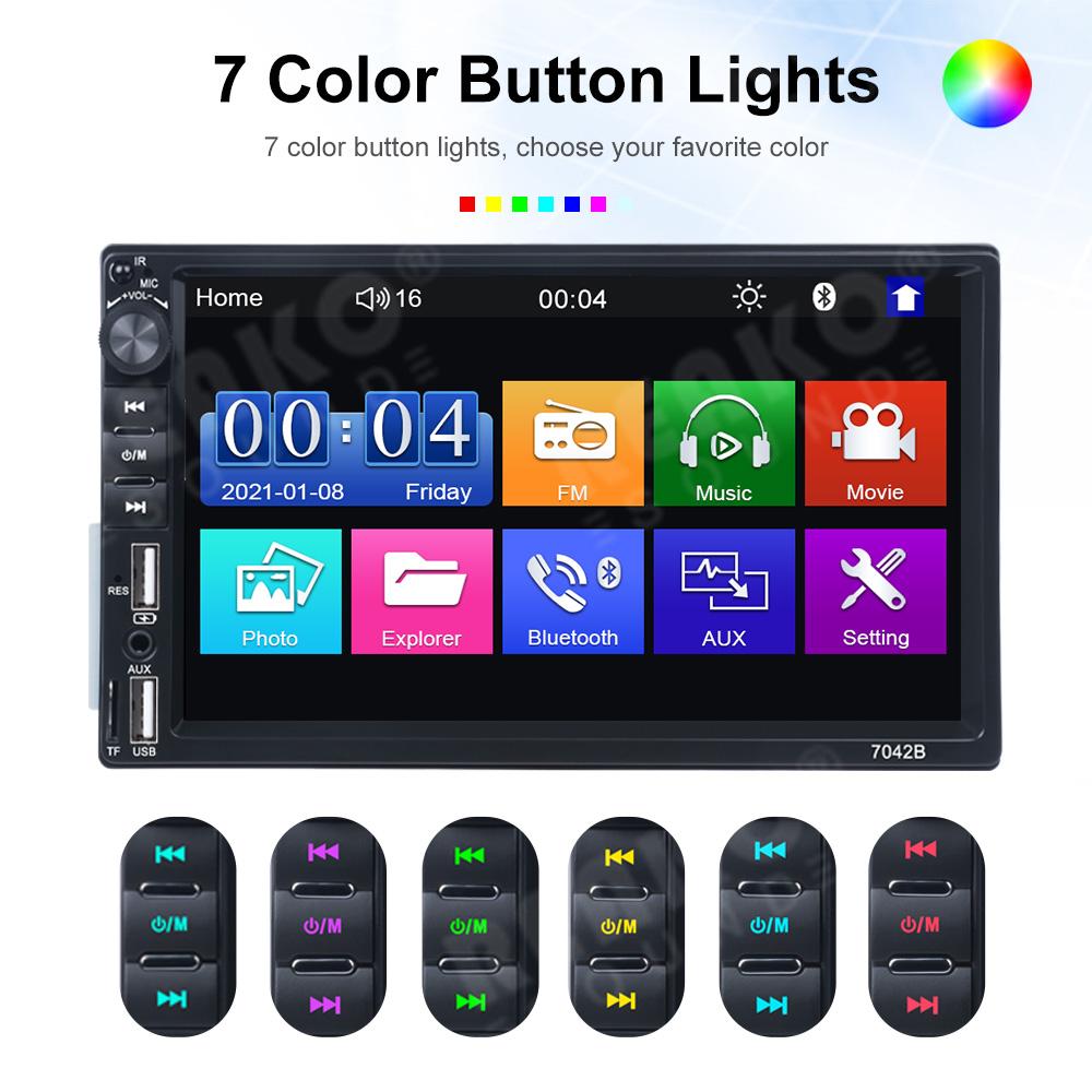 Double 2 Din 7inch Car Stereo Radio MP5 Bluetooth Touch Carplay USB Mirror Link for GPS Bilicar-7042