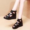 2023 Spring/Summer New Sandals Women's High Heel Shoes Matsuke Thick Sole Cool Boots Slope Heel Fish Mouth Women's Shoes Hollow Roman Shoes