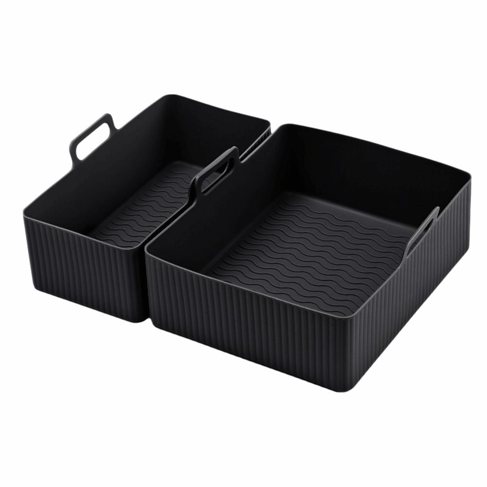 Reusable Dual Basket Baking Tray 6L/3L Air Fryer Silicone Pot Air Fryer Basket Splash Guard Tool