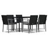 VidaXL 7-piece Garden Dining Set Cushions Braided Resin Steel 3186960