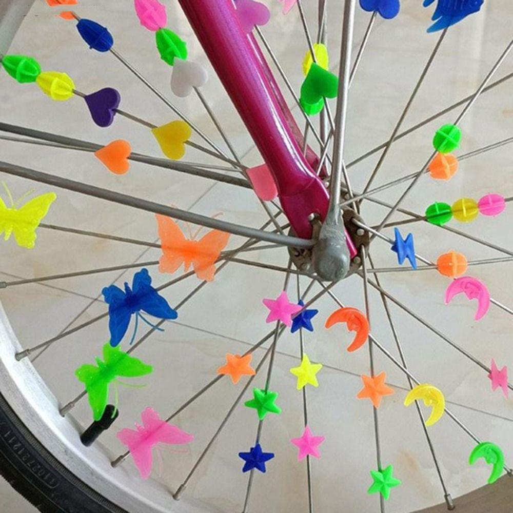 36PCS Plastic Bicycle Spoke Beads Multicolor Bike Spokes Bike Decoration Bead Kids Bicycle