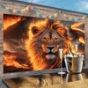 1 item Judas' Lion Flame Polyester Banner Polyester Home and Room Decor Wall Art Party Background
