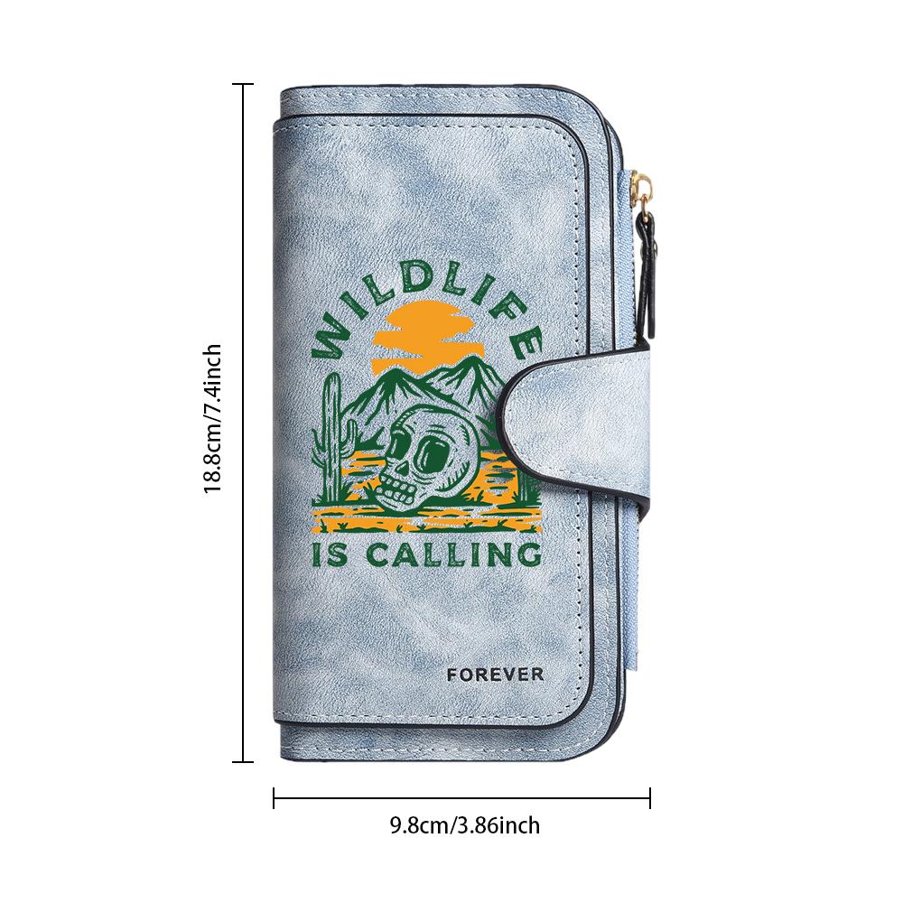 Wildlife Print Purse Card Holder Fashion Casual Daily Portable Wallet