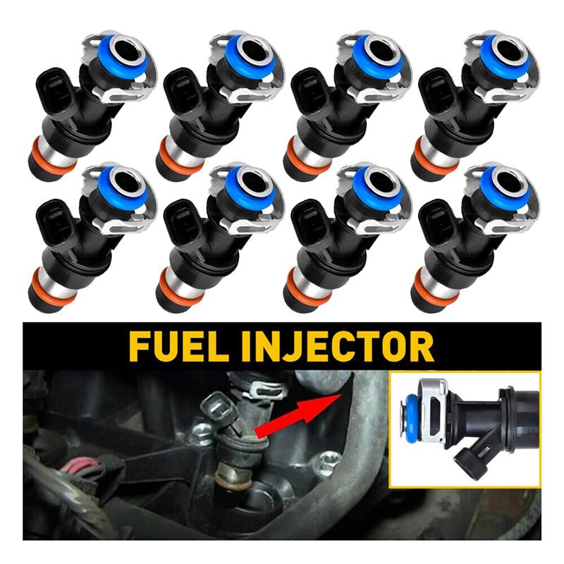 HOT-8Pcs Fuel Injectors Parts For 99-07 Chevy Silverado GMC SIERRA YUKON 4.8 5.3 6.0 25317628 25323974,8Pcs Fuel Injectors Parts