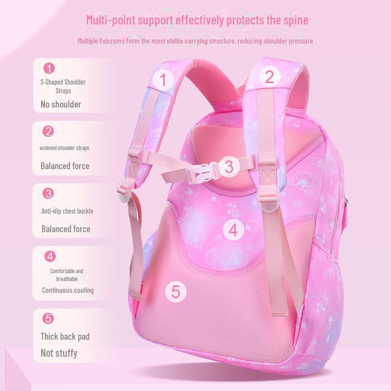 Large Capacity Backpack for Elementary Students with Side Opening and Cooler Compartment