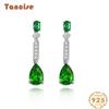 Ювелирные изделия Tancision, серьги с высокоуглеродистыми бриллиантами, зеленый свет, 8*12 капель воды, синтетический изумруд, серебро 925 пробы, женские ногти