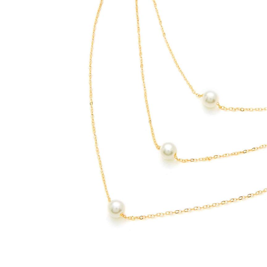 Женское трехслойное жемчужное ожерелье золотого цвета, ювелирный аксессуар, подарок