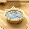 Круглое плетеное вручную кошачье гнездо, плетеное из соломы, кошачьи принадлежности, практичные аксессуары для питомцев