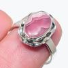 Кольцо из чистого серебра 925 пробы с натуральным родохрозитом ручной работы S.7 Z4C47
