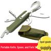 Multifunctional Folding Camp Cutlery Set – Portable Knife, Fork, and Spoon Trio