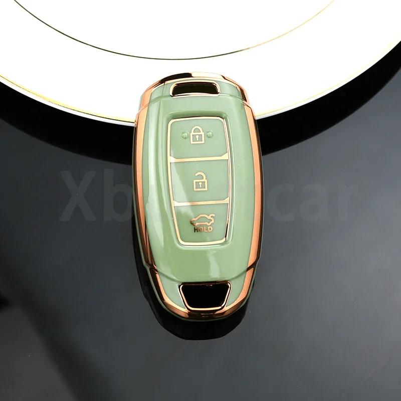 Auto Key Fob Shell For Hyundai I30 Ix35 KONA Encino Solaris Azera Grandeur Ig Accent Santa Fe Palisade TPU Car Key Case Cover