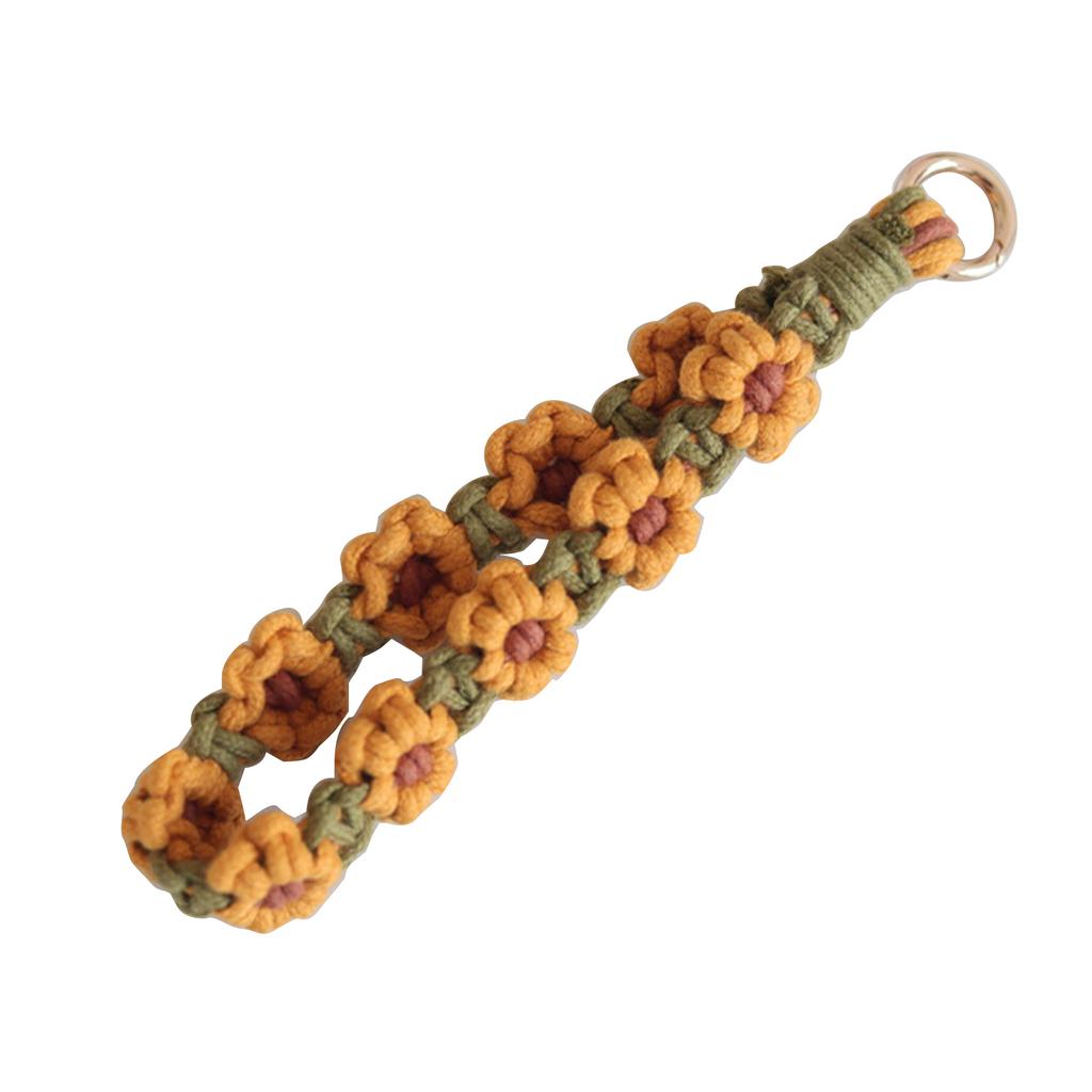 Макраме Цветок Браслет-брелок Ремешок для ключей Ремешок на запястье Браслет Брелок Пасхальные подарки Брелок Декор для вечеринки