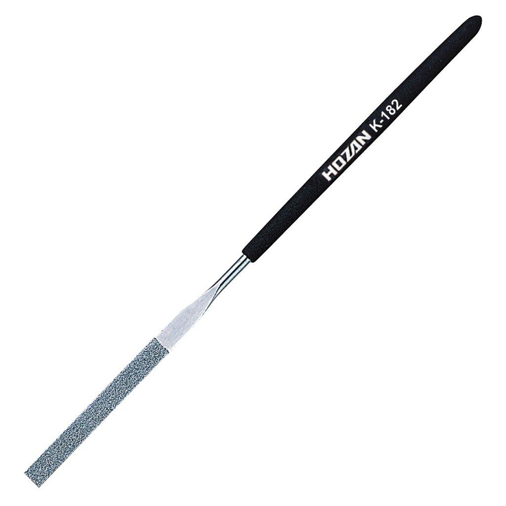 HOZAN Diamond File for precision machining of hard and Tip x heat-treated materials. Grit #200, Shape Flat, size 5.8 1.1 mm, K-182