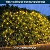JOYFY 2 упаковки по 100/150 рождественских сетчатых огней для кустов, теплый белый, уличные сетчатые огни для рождественской елки