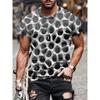Abstract 3D Visual Illusion Printed Short Sleeve Hip Hop Trendy Fashion Top Harajuku Street Men's T-shirts