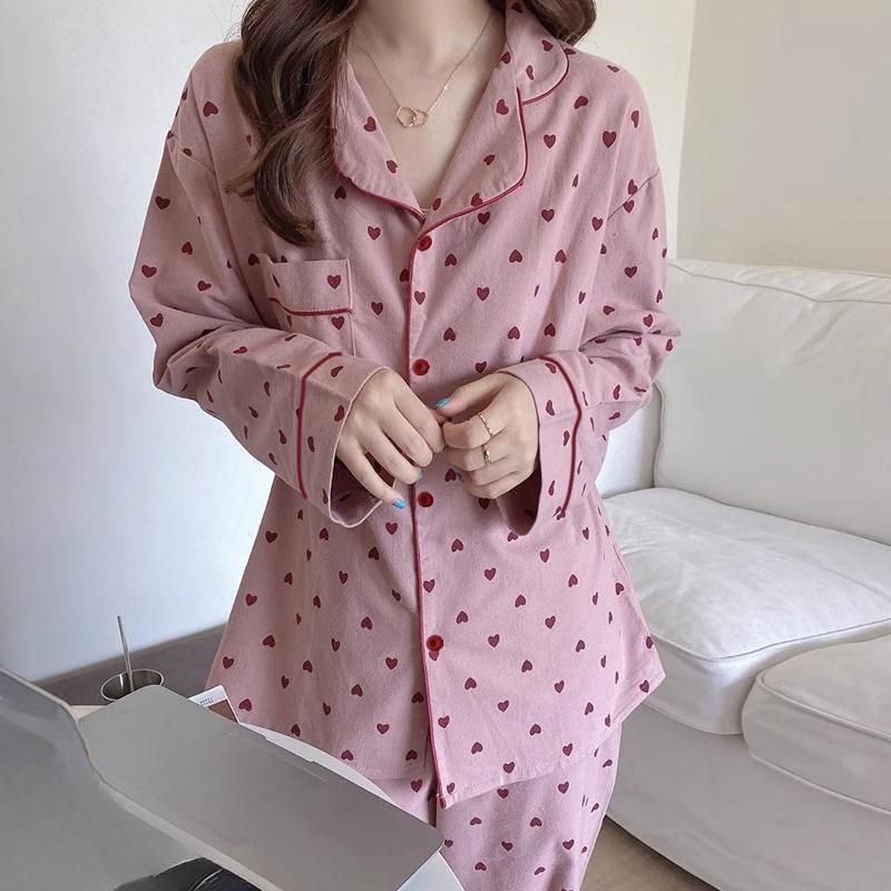 Korean Style Spring Autumn Rest Pajamas for Women Fashion Long Sleeve Pants High Grade Elegant Comfortable Lapel Loungewear
